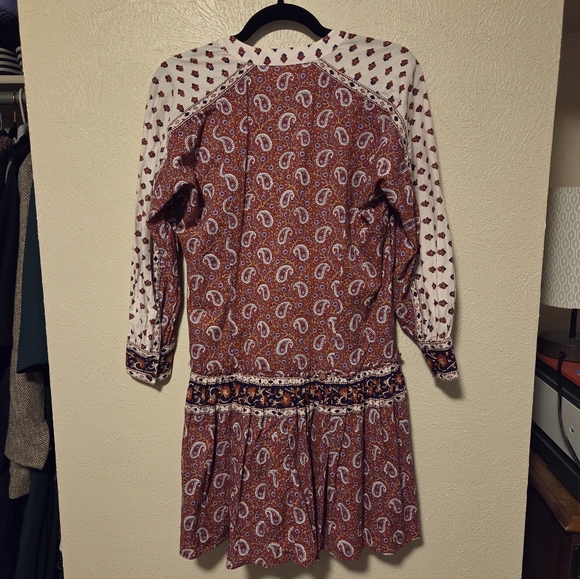 Veronica Beard Jesila Cotton Patchwork Boho Cottage Mini Dress Women's XS PINK - Picture 6 of 10